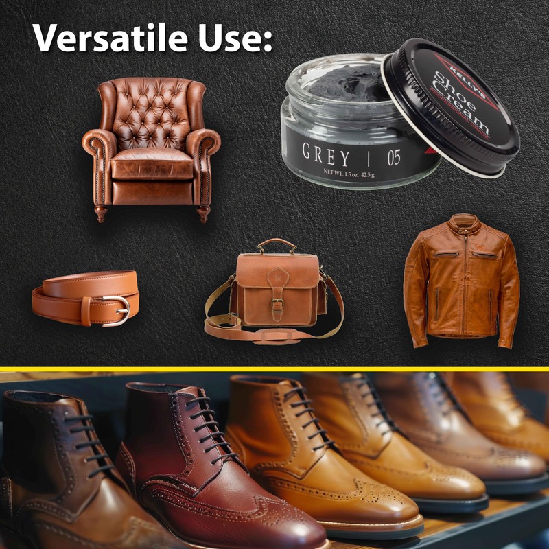 Kelly's Grey Shoe Polish 1.5 oz - Professional Leather Shoe