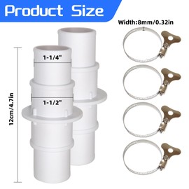 Hzloyat 2 Pcs 1-1/4" or 1-1/2" Pool Hose Connector Coupling for Swimming Pool Vacuum,Pool Hose Adapter Connector Coupling,Pool Cleaners or Pool Filter Pump Hoses