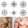 Tattoonova 6 Sheets Temporary Tattoo Men Adults Compass Party Favors