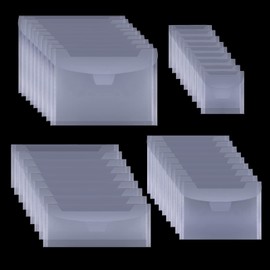 36pcs Stamp Storage Bag, Stencil Cutting Dies Storage Die Cut Plastic Storage Pockets 4 Sizes Clear Stamp and Die Storage Bag for DIY Scrapbooking Die Cutting Card Making