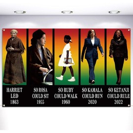 Vohado Black History Month Decorations Photo Booth Backdrop Afro African American Heritage Famous People School Classroom Bulletin Board Decor (5.9×3.6Ft) Vohado - Size: 7×5Ft