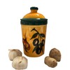 Dark Green Olive Design Garlic Goalkeeper Pot (No 6 Dark