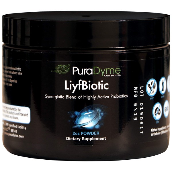 PuraDyme LiyfBiotic Probiotic Digestion and Dietary Supplement - 2 Ounce Powder. by Lou Corona