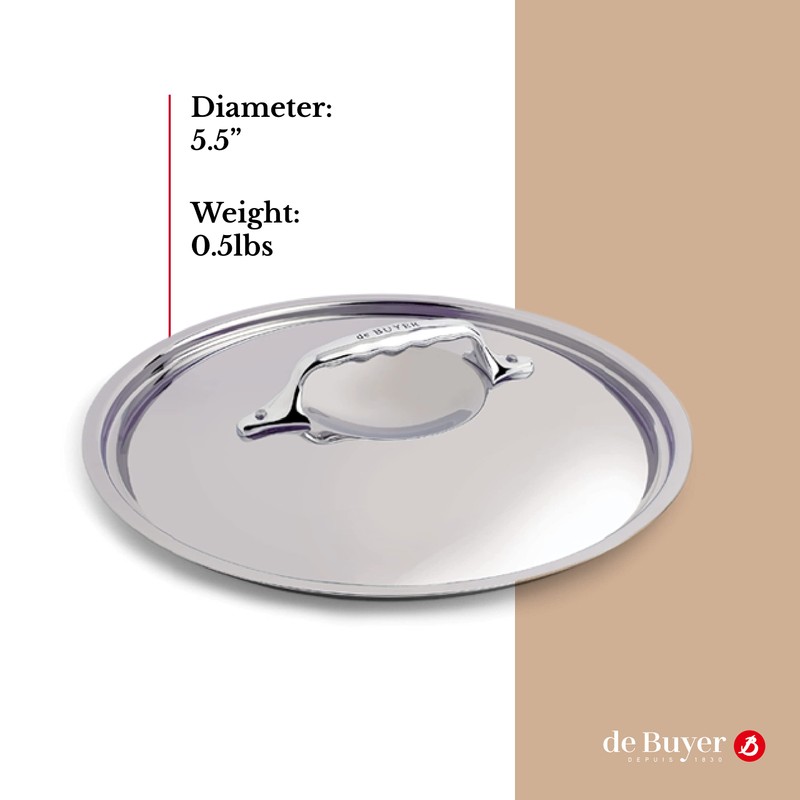 De Buyer 3709.14 Affinity Stainless Steel Lid, 14 cm Diameter