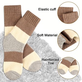 Heatuff Women's Winter Wool Socks Warm Soft Full Cushion Crew Socks (5 Pairs)