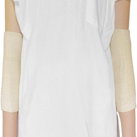 Bedrock Bath Silk Arm Warmers (Elbow and Knee Supporters), Pack of 2, 6610-F-L, White, white