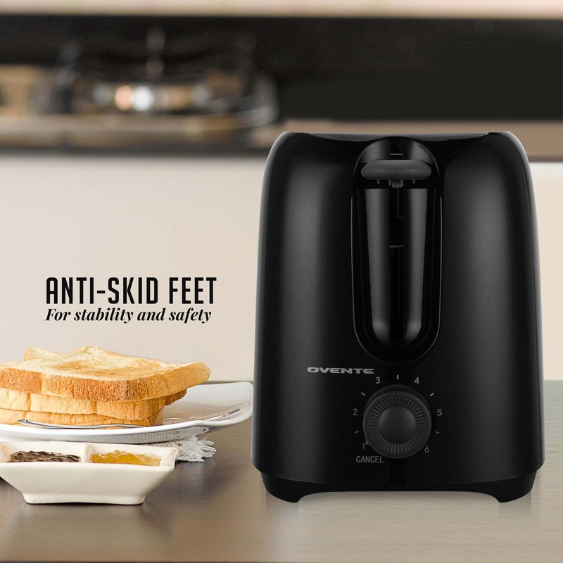 OVENTE Electric 2 Slice Toaster Machine with 6-Shade Browning Selector