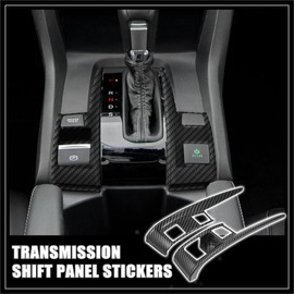 Hihaha 1 Pair Gear Boots Trims Automatic Transmission Shift Panel Stickers for Honda Civic Sedan Hatchback Coupe 2016-2021 Carbon Fiber Pattern Durable Material
