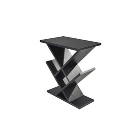 Adesso Zig-Zag Accent Table - Table Bookshelf - Storage Side Table. Home Furnishings and Decor , Black
