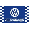 JC Volkswagen Blue Checkered Racing 3x5 Ft Banner Flag Car
