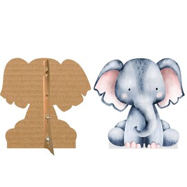 Watercolor Animal Cardboard Cutout, Stand Up, Standup - Elephant