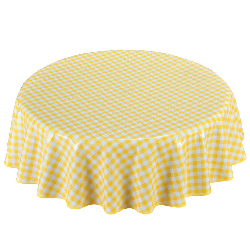 Home Direct Oilcloth Tablecloth Washable Round 140 cm Yellow