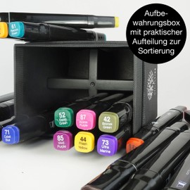 Moritz & Moritz Marker Set, 24 Pieces - Twinmarker Fibre-Tip Pens - Colourful Graffiti Pens for Sketching, Creating Layouts, Illustration, Drawing, Painting