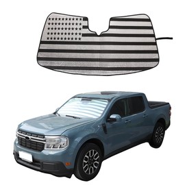 Car Windshield Sun Shade for Ford Maverick 2022-2024 Truck Car Foldable UV Ray Reflector Auto Front Window&Full-Window Glass Sun Shade (Front Window Sunshade-American Flag Style)