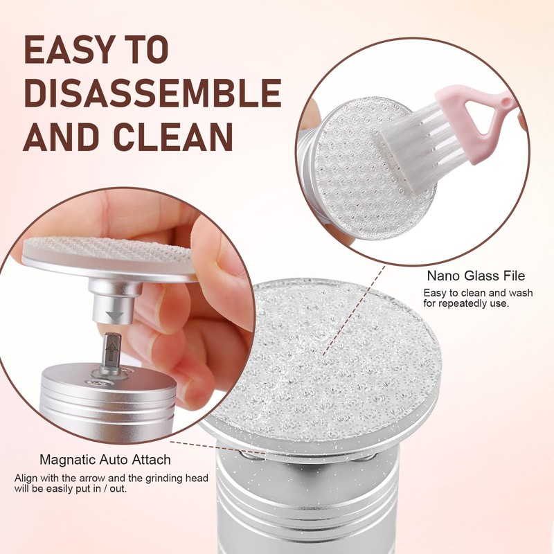 Kredioo Electric Foot Callus Remover 5 in 1 Glass Nail
