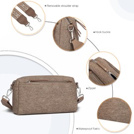 Miss Lulu Unisex Crossbody Bag Shoulder Bag, brown, Minimal