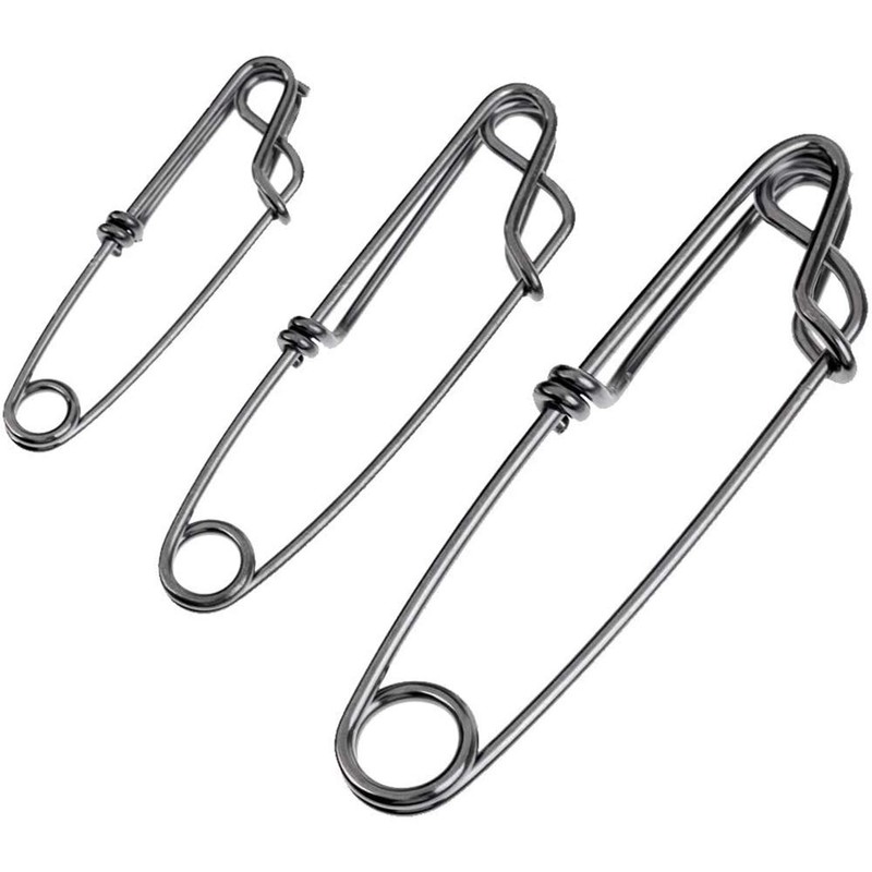 POFET 10Pcs Stainless Steel Long Line Longline Clip For Fishing