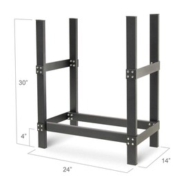 Napa Forge by Pilgrim Pro 24" Firewood Rack Log Holder, Durable Black Powder Coat