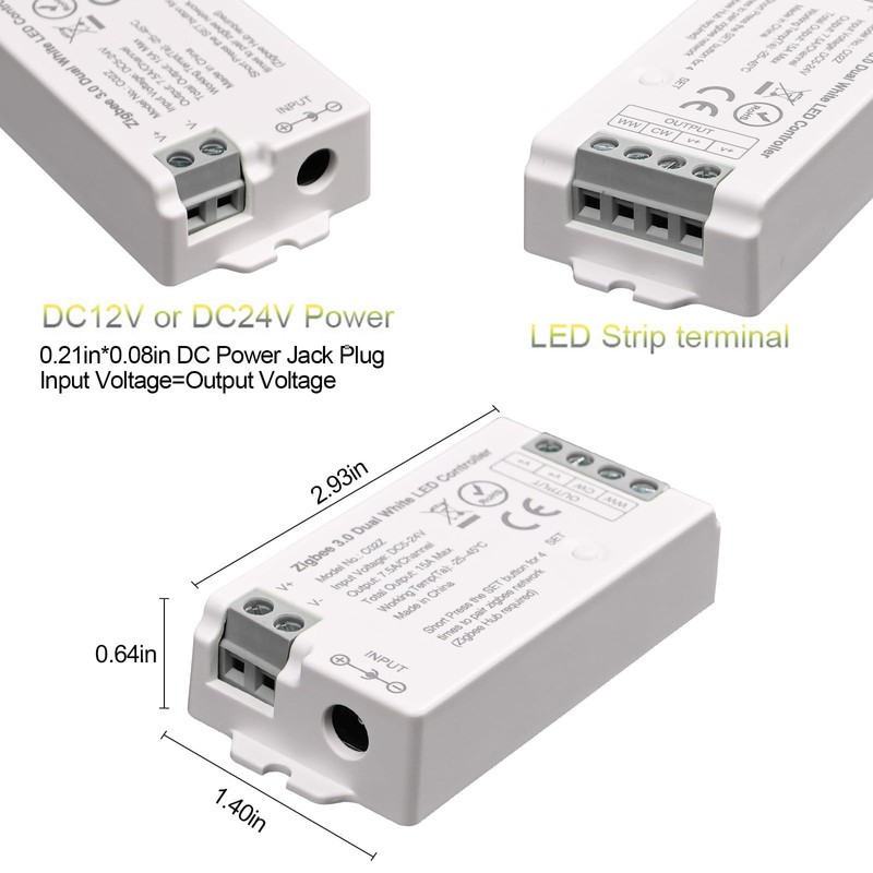 TUNICHX ZigBee 3.0 driver LED C02Z CCT doble tira de