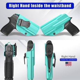 IWB KYDEX Universal Gun Holster, Adjustable Cant & 'Posi-Click' Retention, Inside Waistband Concealed Carry Holster Compatible with Multiple S&W, Glock, Sig P320, Ruger Models Teal Blue