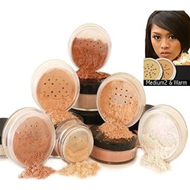 Mineral make-up set of 6 pieces natural mineral foundation by Intelligent Cosmetics® 100% vegan & never tested on animals, natural SPF, choose your skin colour