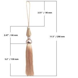 Kuasting - 4 borlas suaves y sedosas hechas a mano para manualidades, marcadores de 11.5 pulgadas para manualidades, joyería, costura de ropa de graduación, accesorios de manualidades, etiquetas (dorado)