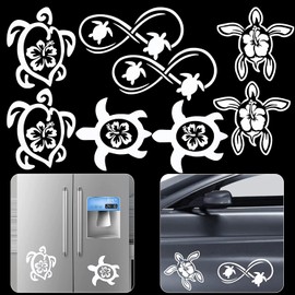 Sea Turtle Stickers White (4.3 x 3.9) (6.2 x 3.5'')