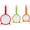Farberware Set of 3 Strainers. Red, Green and Orange
