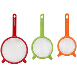 Farberware Set of 3 Strainers. Red, Green and Orange