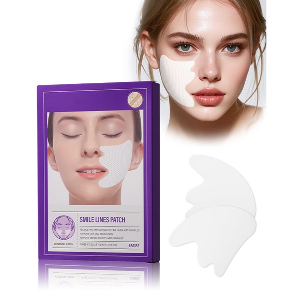 Smile Line Patches - 5 Pairs Anti-Wrinkle Nasolabial Folds Patch,