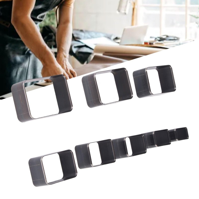 8-Piece Leather Punch Tool Set, Rectangular Shapes, Hollow Punching Tool,