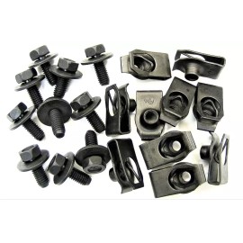 Online Auto Supply Ford Bolts & U-nuts- M6-1.0 x 16mm Long- 10mm Hex- 20pcs (10ea)- #379