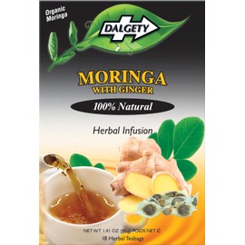 Dalgety Moringa with Ginger Herbal Infusion 40g Cartons 100% Natural, Caffeine Free Tea – Our Ginger and Smooth Moringa Flavour is Packed with Unique Health Benefits (6 Pack)