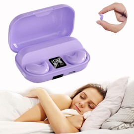 Xmenha Purple Sleep Hidden Headphones Wireless Invisible Earbuds for Sleeping Sleep Tiny Earbuds for Side Sleepers Headphone to Sleep in Tiny Smallest Invisible Earbuds Earphones for Sleeping