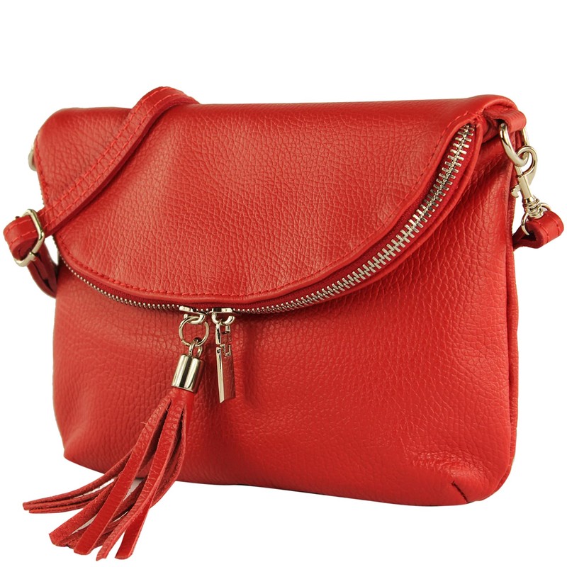 modamoda de - T07LEATHER - Small Italian Leather Shoulder Bag,