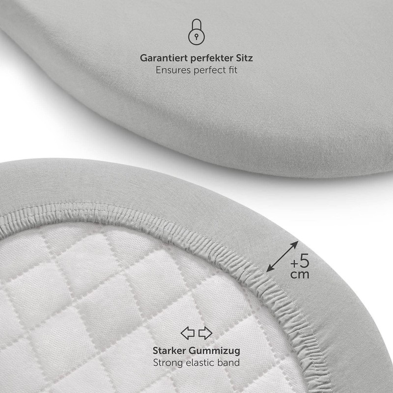 Laleni Premium fitted sheets for bassinet, oval, breathable, 100% cotton