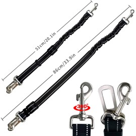 Synchain Hunde Sicherheitsgurt, 3-in-1 Hundesicherheitsgurt mit Elastischer Ruckdämpfung und Starke Karabiner,für Alle Hunderassen & Auto