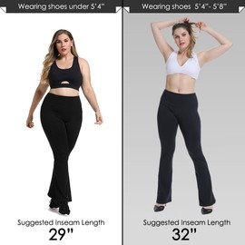 YOHOYOHA Plus Size Dress Yoga Pants High Waisted Stretch Bootcut Flared Leg Pants for Workout Work 3XL