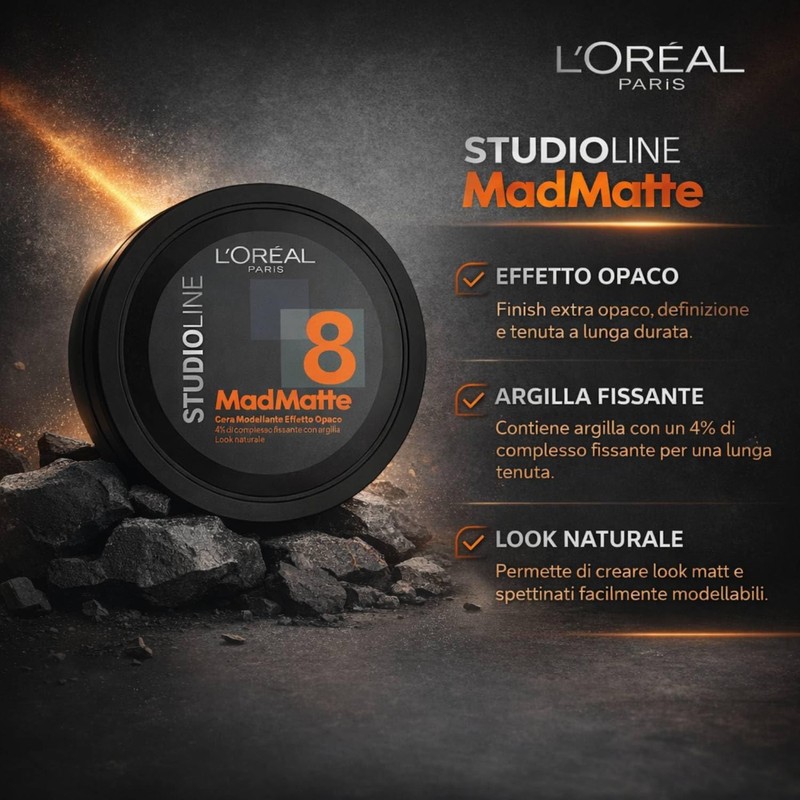 L'Oreal Paris Studio Line 8 Mad Matte Modelling Wax Strong