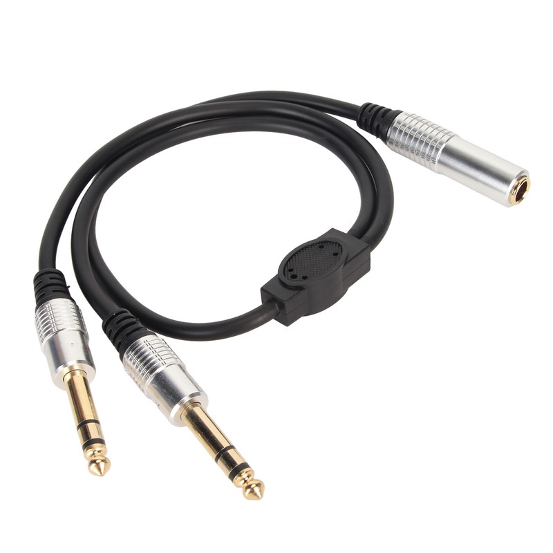 6.35mm Splitter Y Cable Mono Female to Dual Male 1/4