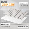 MOPHONICHOME - Extra Long Stone Bath Mat, Diatomaceous Earth Shower