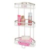 mDesign Metal 3-Tier Bathroom Corner Shower Shelf - Free Standing