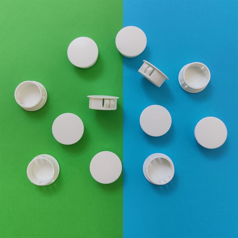 ZYYC 25mm/1'' White Plastic Hole Plugs for Hardware, Cabinet, Screw
