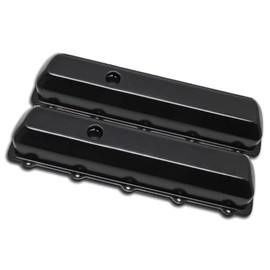 Cobra-tek Compatible with 1964-1980 OLDSMOBILE 330-350-400-425-455 V8 STEEL VALVE COVERS - BLACK