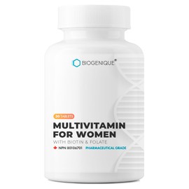 Biogenique Multivitamin for Women - 30 Tablets Womens multivitamin - Healthy Metabolism & Immune Support, Hair, Skin, Nails supplement Made in Canada, Non-GMO