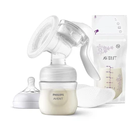 Manuelle Milchpumpe mit Natural Motion Technologie, inkl. 125ml Naturflasche und 2x Stilleinlagen