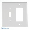 Leviton 2-Gang 1-Toggle 1-Decora/GFCI Device Combination Wallplate, Midway Size, Thermoset,