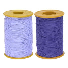 HARFINGTON 2pcs Elastic Sewing Thread 547 Yards 0.5mm Thickness Latex Tailoring Craft Sewing Thread for Hand Sewing, Gathering, Embroidery, Sewing Machine, Medium Purple & Light Purple