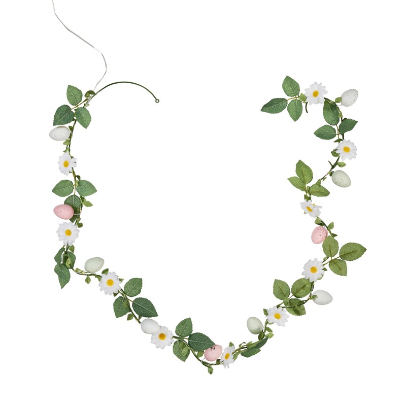 Lights4fun Illuminated Easter Garland Spring 230 cm Spring Decoration Artificial