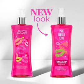 BODY FANTASIES SIGNATURE Fragrance Body Spray, Pink Vanilla Kiss Fantasy, 8 Fluid Ounce (BF44)